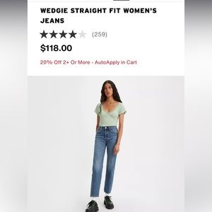 WEDGIE STRAIGHT FIT WOMEN'S JEANS 26